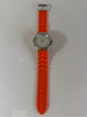 Orange Silicone Strap Quartz Watch
